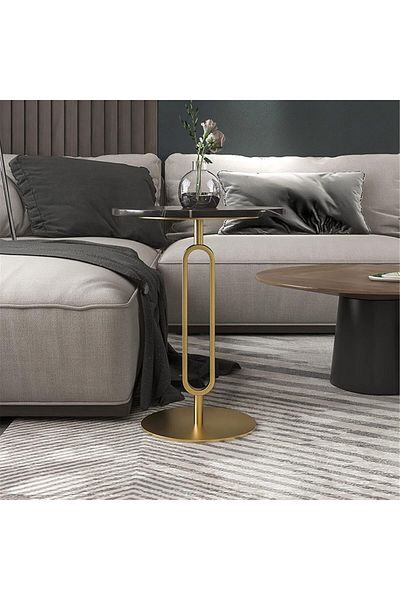 Generic Modern Round Marble Wood Side Tables and Bedside Tables