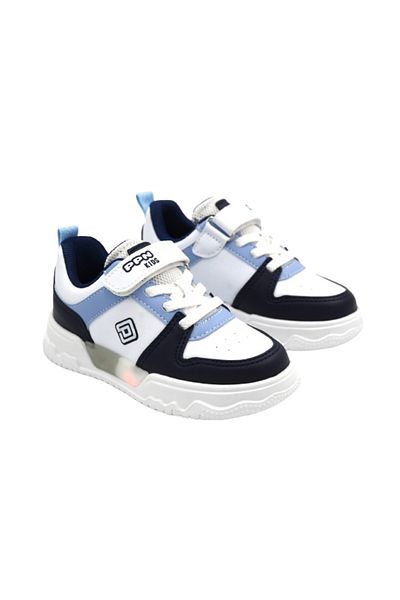 pepino Py25-1603 Phlon Lighted Children's Sports Shoes - White Navy