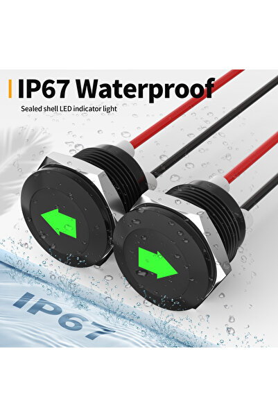 Choice Single Arrow DaierTek 12mm LED Indicator Pilot Dash Light Single Arrow Symbols 12V Green LED Metal T