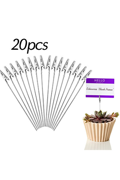 Choice مجموعة من 20 قطعة من مشابك التمساح المعدنية ذات الذيل الطويل وحامل الص...