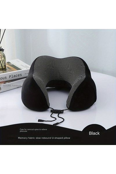 Choice Black U Travel Memory Cotton Pillow Neck Motor Cars And Aeroplanes Nap Magnetic Fabric Ushaped