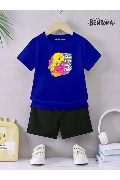 BENROMA Set pantaloni scurți unisex pentru copii - imprimat cu caractere