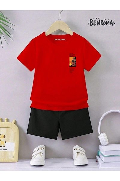 BENROMA Unisex Kids Shorts Set - Character Printed