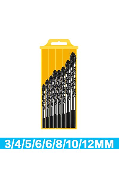 SLADE Square 8 PCS Set Black 8PCS Multifunctional Triangle Drill Bit Diamond Drill Set Ceramic Tile Concre