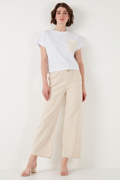 Lela Cotton Relaxed Fit High Waist Wide Leg Pants Pants 668Yp5118