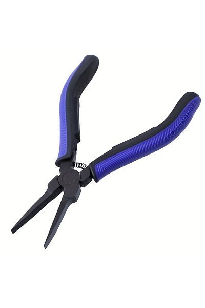 Choice Jewelry Pliers 4.5 Inch Thin Flat Nose Pliers Smooth Jaw Mini Jewelry Making Pliers with TPR Pattern