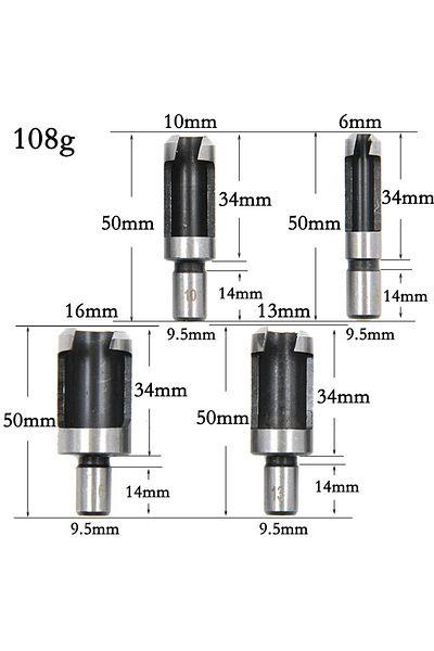 Choice Round handle 4pc cartridge type 4pc round Handle Barrel/claw Type Wooden Plug Drill Woodworking Hole