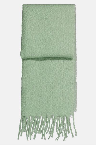 Gant Men Textured Mohair Scarf 50 H X 180 L Cm, Green