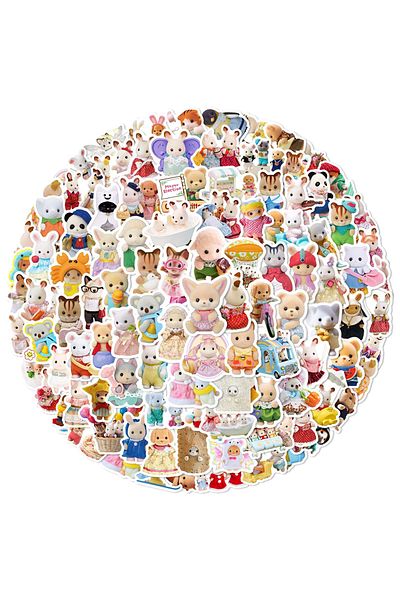 Choice 100PCS 10/30/50/100pcs Kawaii Anime Sylvanian Families Stickers Cute Cartoon Graffiti Notebooks Lugg