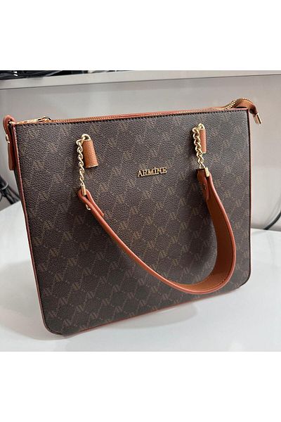 Armine AR36202 Model Brown Color Bag with Dots