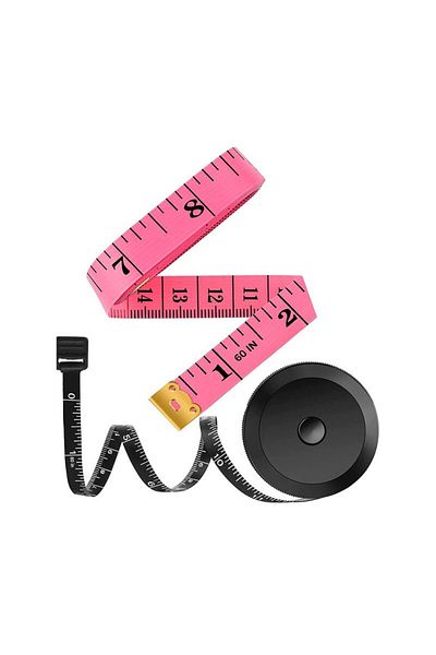 PINTUDY 2PCS 2 Pcs Mini Portable Black Tape Measure for Clothing Tailor Waist Circumference Measuring Inches