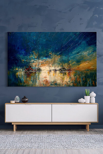 hediye kapında Yağlı Boya Görünümlü Sea battles Kanvas Tablo