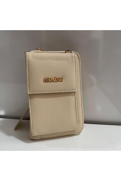 Armine Cream Colored Plain Bag - Ar26511
