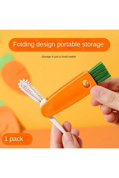 Choice Orange Cleaning Brush Small Bottle Cap Detail Brush Multi-function Straw Cleaning Tool Water Cleanin