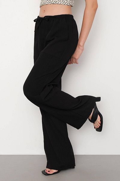 Addax Lace-up Wide Leg Trousers - Pn10143-u1