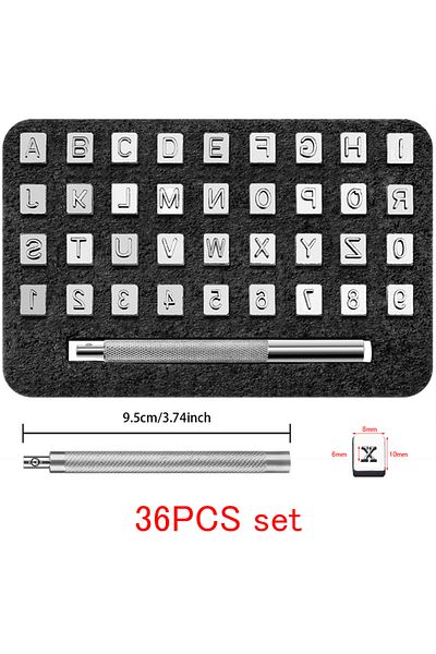 Choice 6mm 36pcs IMZAY 32/36Pcs 3mm/6mm Stainless Steel Alphabet Number Stamp Punch Tools Set Leathercraft