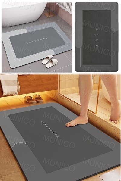 Munico Modern Basit Banyo Diatom Çamur Matı Tuvalet Emici Hızlı Kuruyan Mat E...