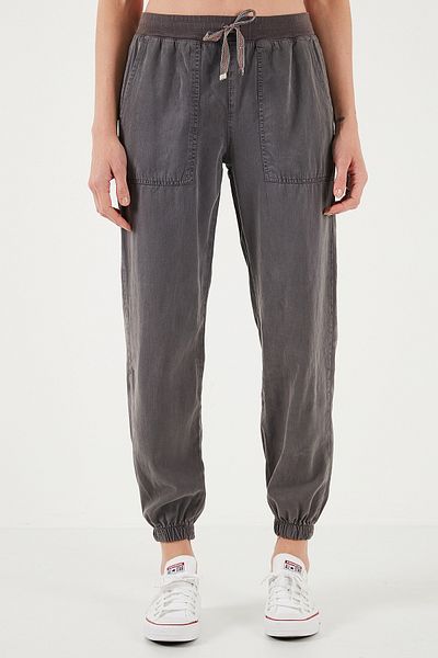 Lela Regular Fit High Waist Elastic Leg Jogger Sports Pants Trousers 668Yp5039