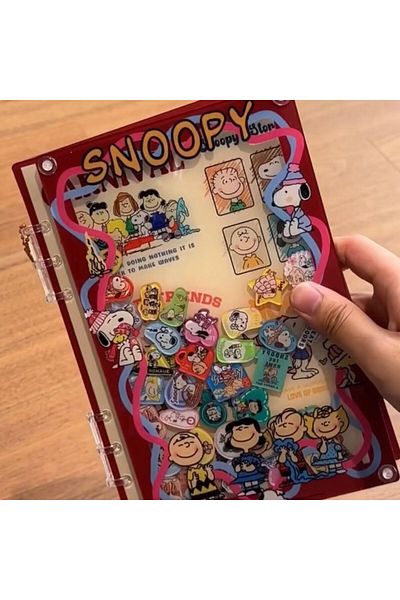 Choice Snoopy notebook 1pcs A5 Snoopy shake acrylic notebook detachable cartoon interest Diy notepad Surpri