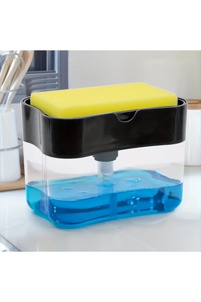 Choice موزع صابون الأطباق الرمادي G863A للمطبخ، موزع صابون سائل للمطبخ مع إسفنجة