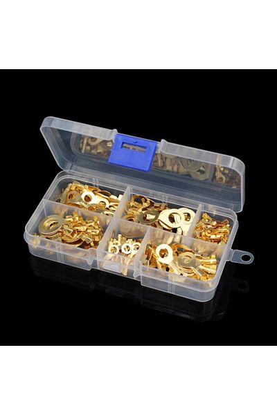 Choice 150pcs Boxed Terminal Block Wire Connector M3/M4/M5/M6/M8/M10 O-type Ground Lugs Terminal Cold-Pr...
