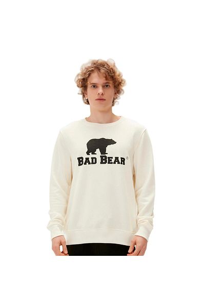 Bad Bear Ecru Badbear Logo Crewneck Sweatshirt