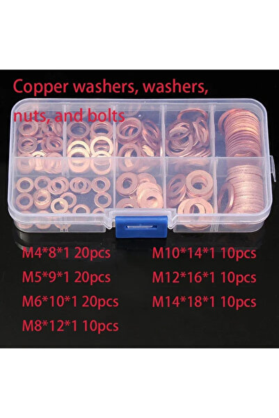 Choice 100 قطعة 100 قطعة من الغسالات النحاسية، والغسالات، والصواميل، والمسامي...