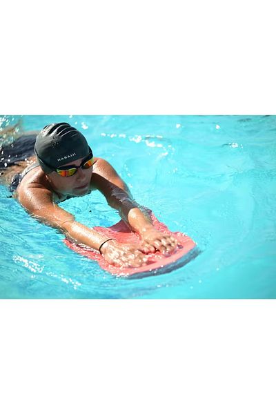 Decathlon Silicone Swimming Cap - Standard Size - Black/Green