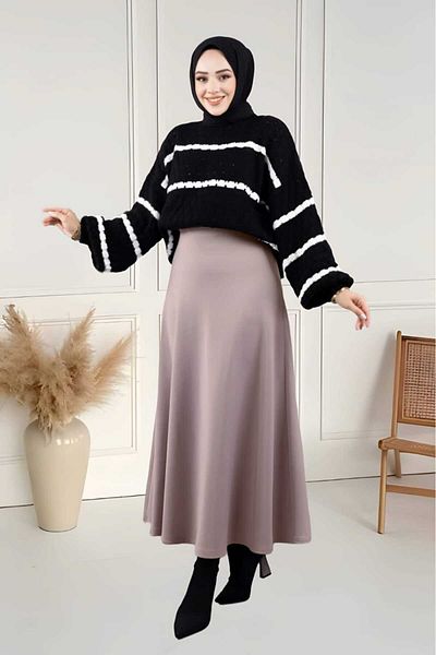 CNG MODA Puff scuba Flared skirt