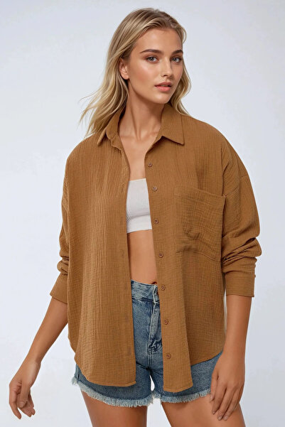 Hiccup Oversize Pocket Detailed Cotton Shirt