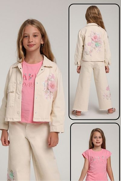 Escabel Floral Decorated Gabardine Jacket