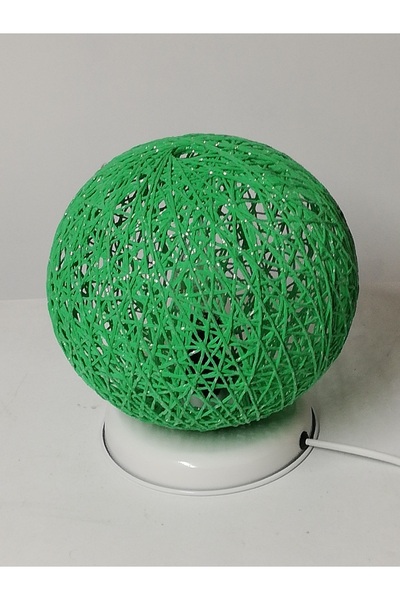 TEKAY AYDINLATMA Green Globe Jute Rope Knitted Night Light Decorative Lampshade