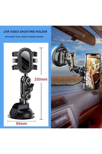 Choice short Car Phone Mount Video Recording Universal Magic Arm Suction Car ...