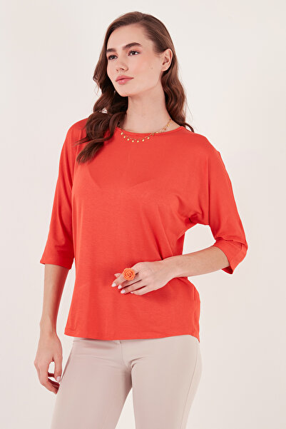 Lela Μπλούζα με λαιμόκοψη τριών τετάρτων BLUZ 5861416 Υ