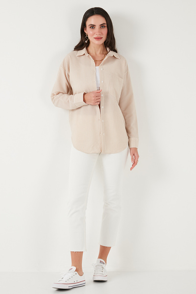 Lela Cămașă cu mânecă lungă, cu buzunare, cu dungi 6772895