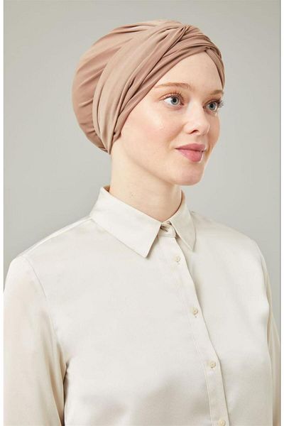 poloist Lavender Wrapped Bonnet Milk Coffee DB18
