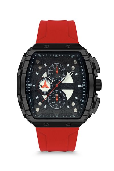 SPECTRUM PREMİUM Spectrum Premium Silicone Cord Geometric Case Men's Wristwatch