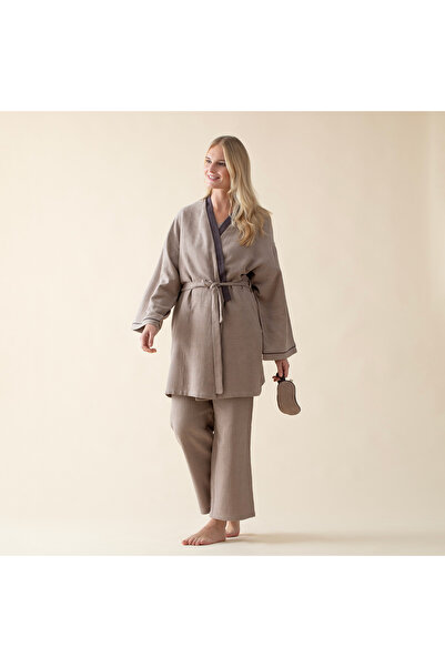 Chakra Platano Kadın Sabahlık Kahve