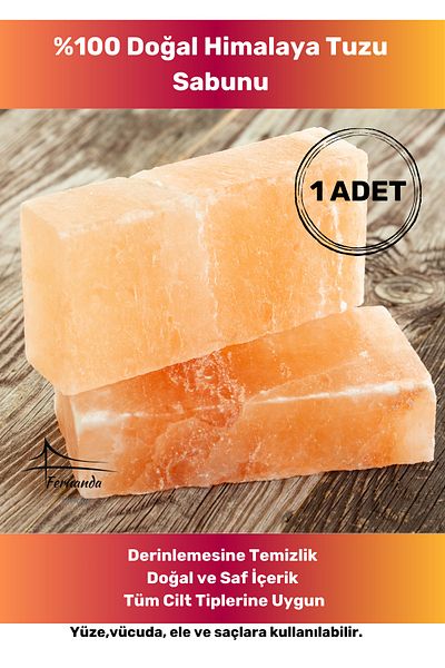 Fernanda 100% Natural Himalayan Rock Salt Salt Soap Pink Pure Organic - 1 Piece