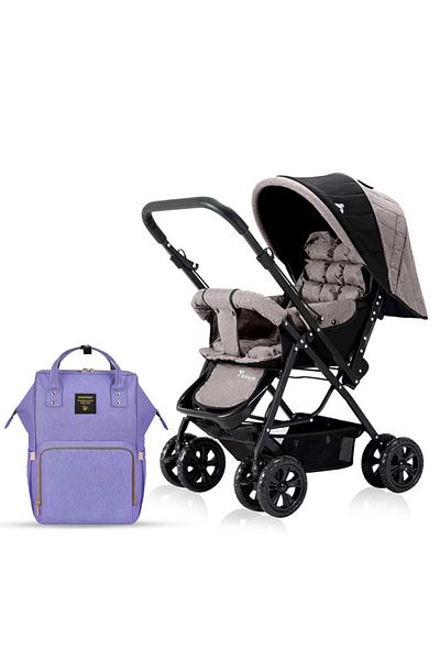 TEKNUM Teknum Reversible Look at Me Stroller w/ Diaper Bags-Khaki