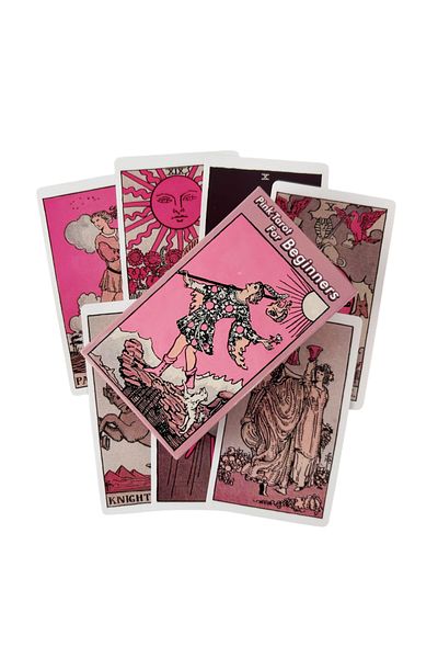 Choice لعبة بطاقات التاروت TT376 Pink Rider للمبتدئين - مجموعة بطاقات التكهن باللغة الإنجليزية - إصدار Oracle Boar