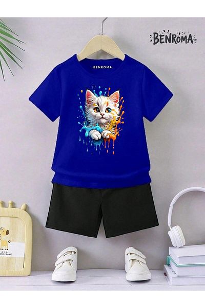 BENROMA Set pantaloni scurți unisex pentru copii - imprimat cu caractere