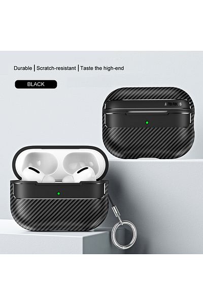 XhaoR For Airpods Pro 2 Black For Original Airpods Pro 2 Case Carbon Fiber Texture Soft Silicone Earphone