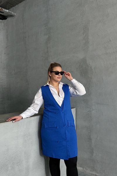 Stil Diva Plus Size Zero Sleeve Button Front Pocket Look Cardigan 300862