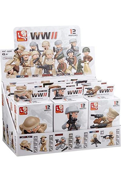 Sluban WWII Series - Mini Soldier Figures - 12 Boxes