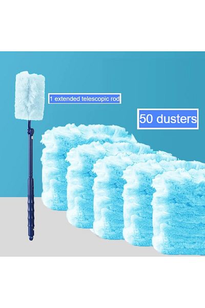 Choice 1 long handle 50PCS Extended Pole Dust Collector For Household Disposable Fiber Cloth Tabletop Elect