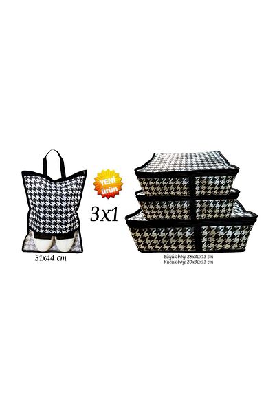 DEMİROĞLU EV TEKSTİL 4 Piece Suitcase Organizer Organizer Hospital Exit