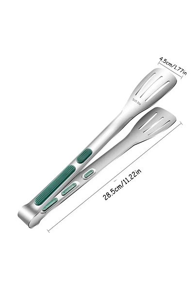 Choice 1pc 11inch 1pc Non Slip Stainless Steel Food Tongs Meat Salad Bread Clip Barbecue Grill Buffet Clamp
