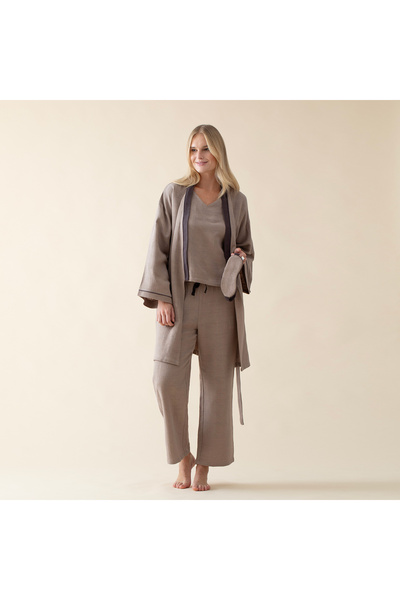 Chakra Platano Kadın Sabahlık Kahve