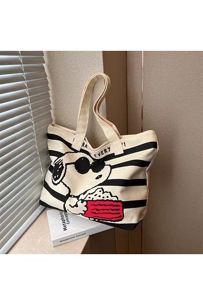 Choice Snoopy Miniso Snoopy student cartoon large-capacity tote bag new versatile printed mommy bag portabl
